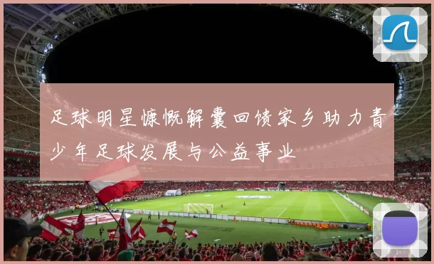 足球明星慷慨解囊回馈家乡助力青少年足球发展与公益事业